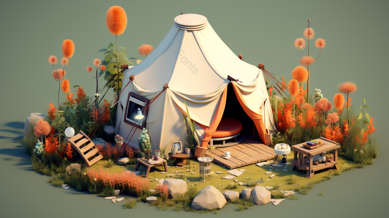 露营帐篷小场景数字艺术,插画/手绘图,插画/手绘图库,插画/手绘图下载,插画/手绘